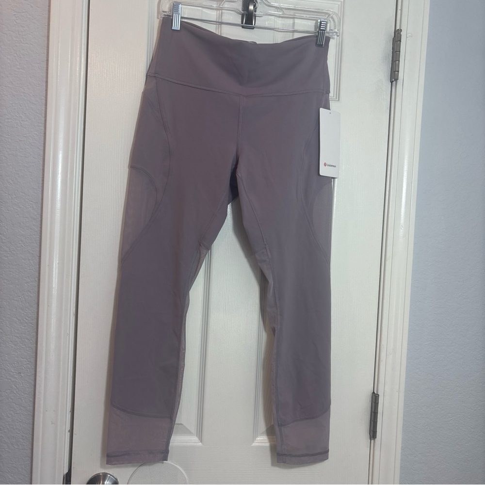 NWT lululemon Wunder Train Mesh Panel High Rise Tight light Purple size 10